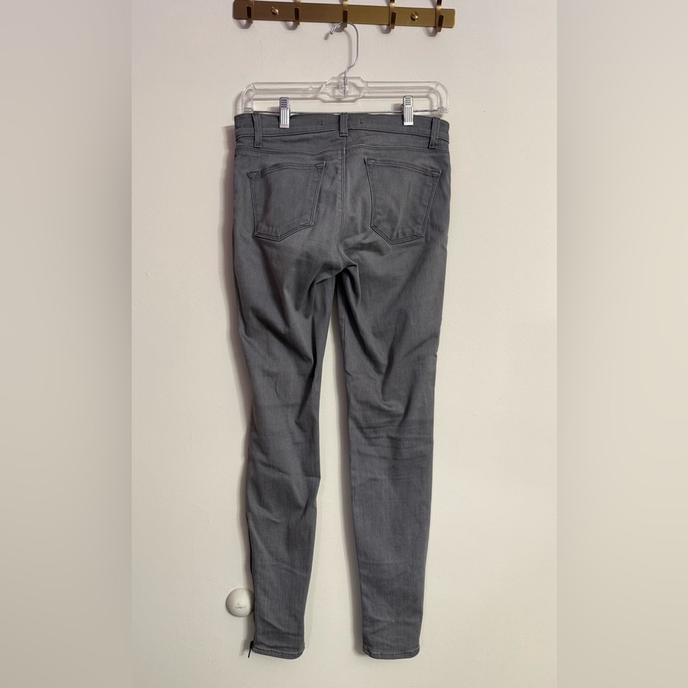 J BRAND Womens sz 26 Gray GOTHAM Long Zipper Ankle Slim Fit Skinny Jeans - Picture 7 of 7